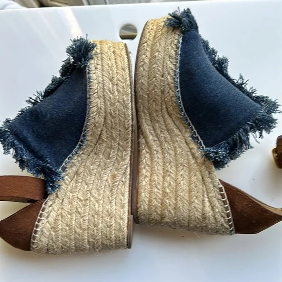 Chloe frayed denim platform size 10 - Picture 14 of 14
